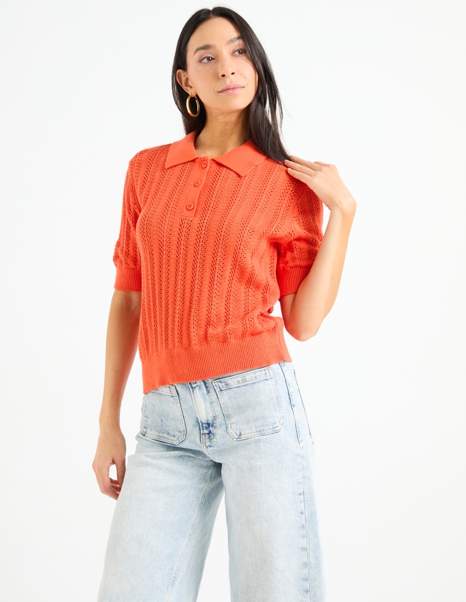 Playera tipo polo para mujer