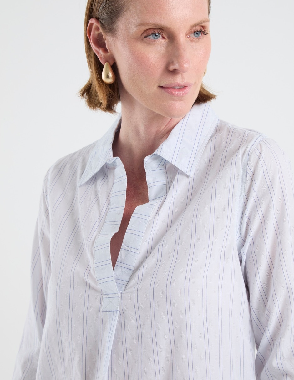Blusa camisera manga 3/4 para mujer 4