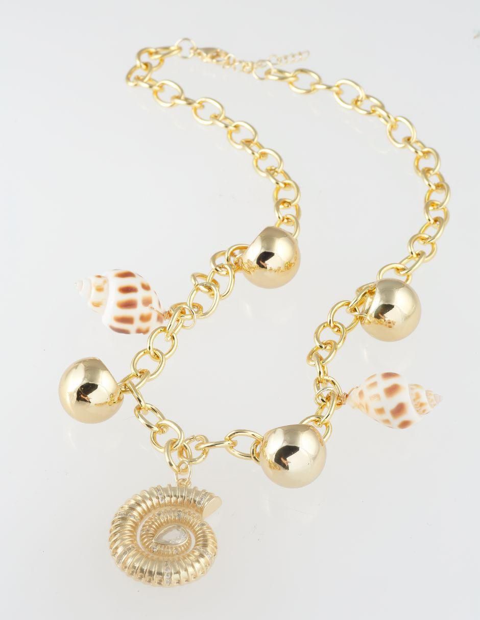 Collar de caracol Costarella de baño de oro 18 K 4