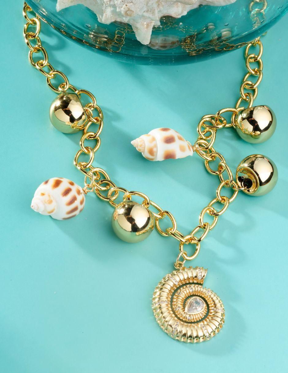 Collar de caracol Costarella de baño de oro 18 K 5