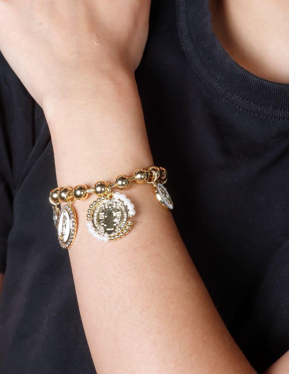 Pulsera baño de oro 18 K Devota 7