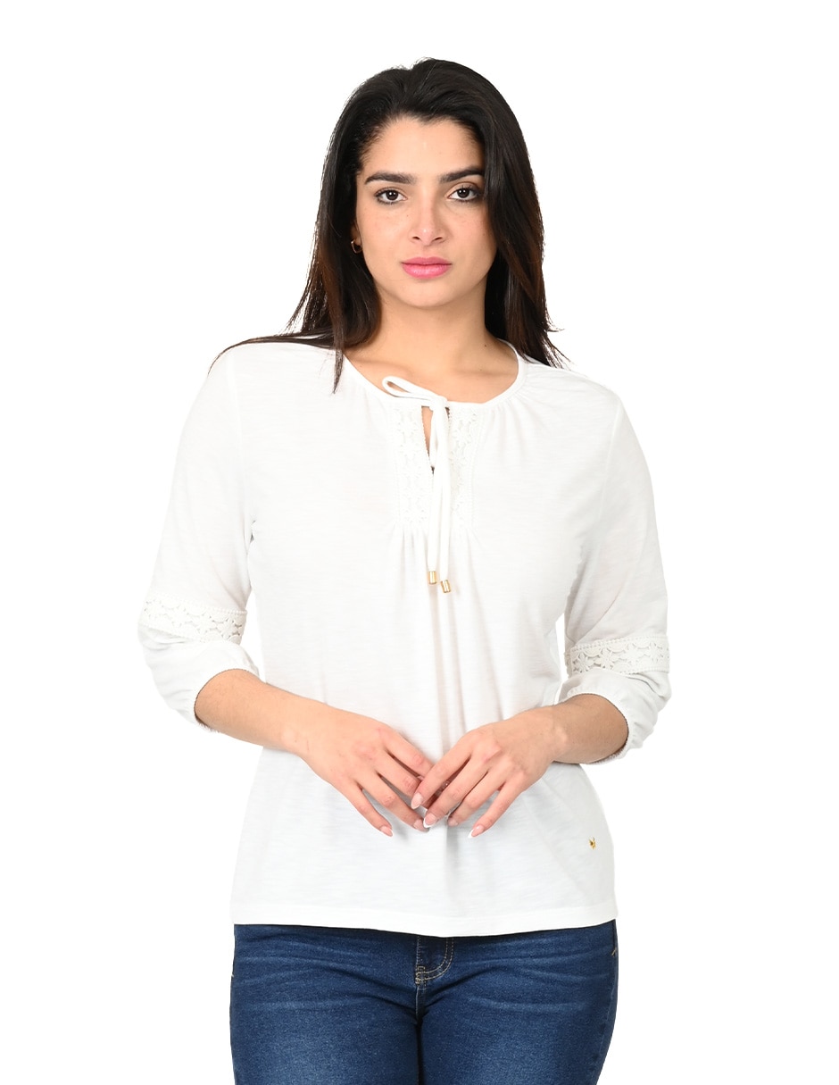 Playera manga 3/4 Fadia cuello redondo para mujer Playera manga 3/4 Fadia cuello redondo para mujer