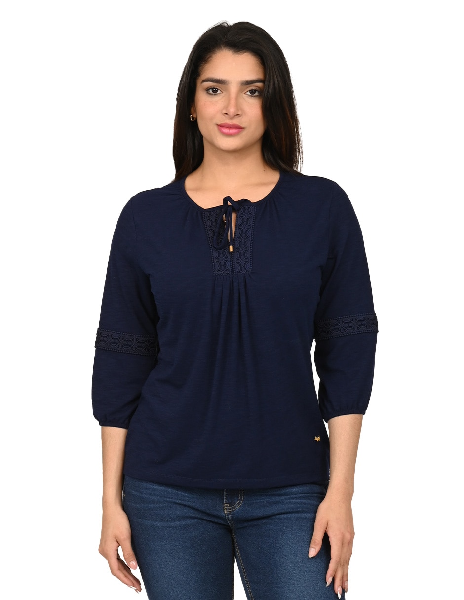 Playera manga 3/4 Fadia cuello redondo para mujer