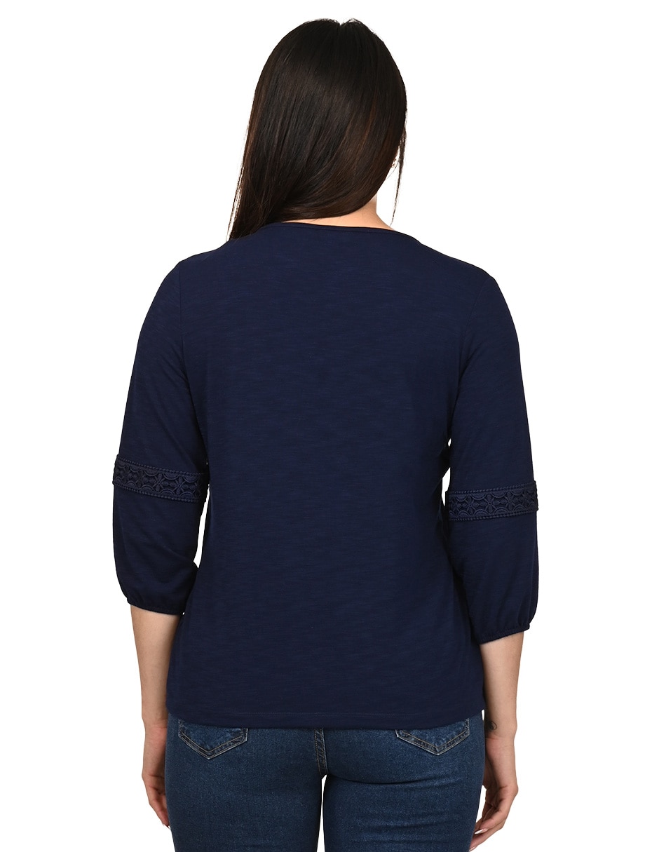 Playera manga 3/4 Fadia cuello redondo para mujer 3