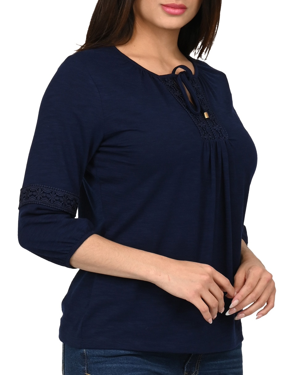 Playera manga 3/4 Fadia cuello redondo para mujer 4