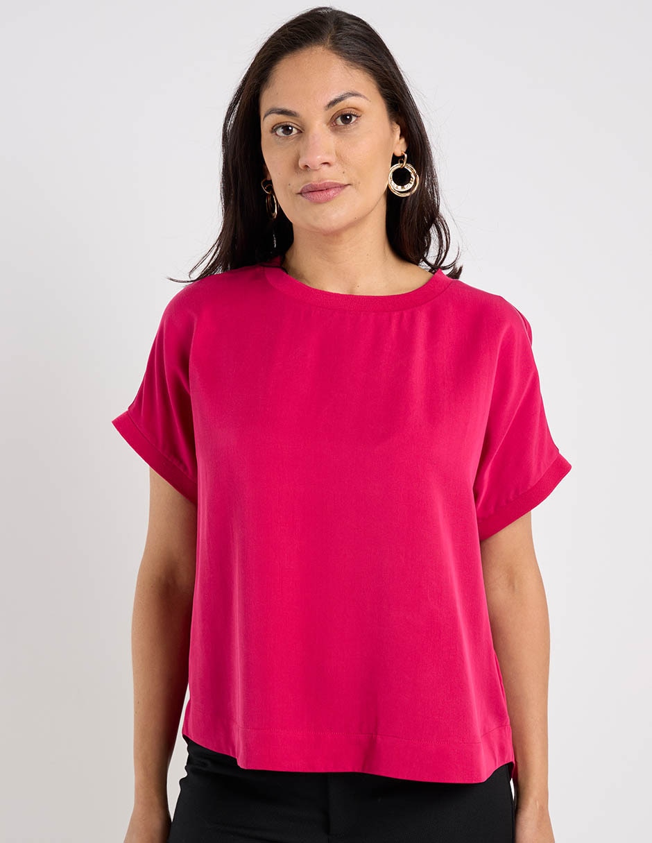 Playera manga corta cuello redondo para mujer Playera manga corta cuello redondo para mujer