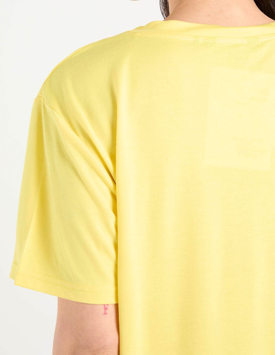 Playera manga al codo cuello V para mujer 5