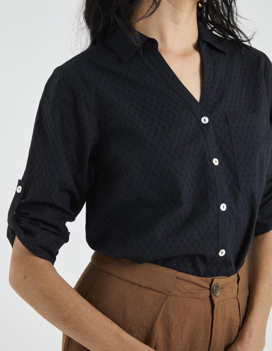 Blusa Lieb Basics manga 3/4 para mujer