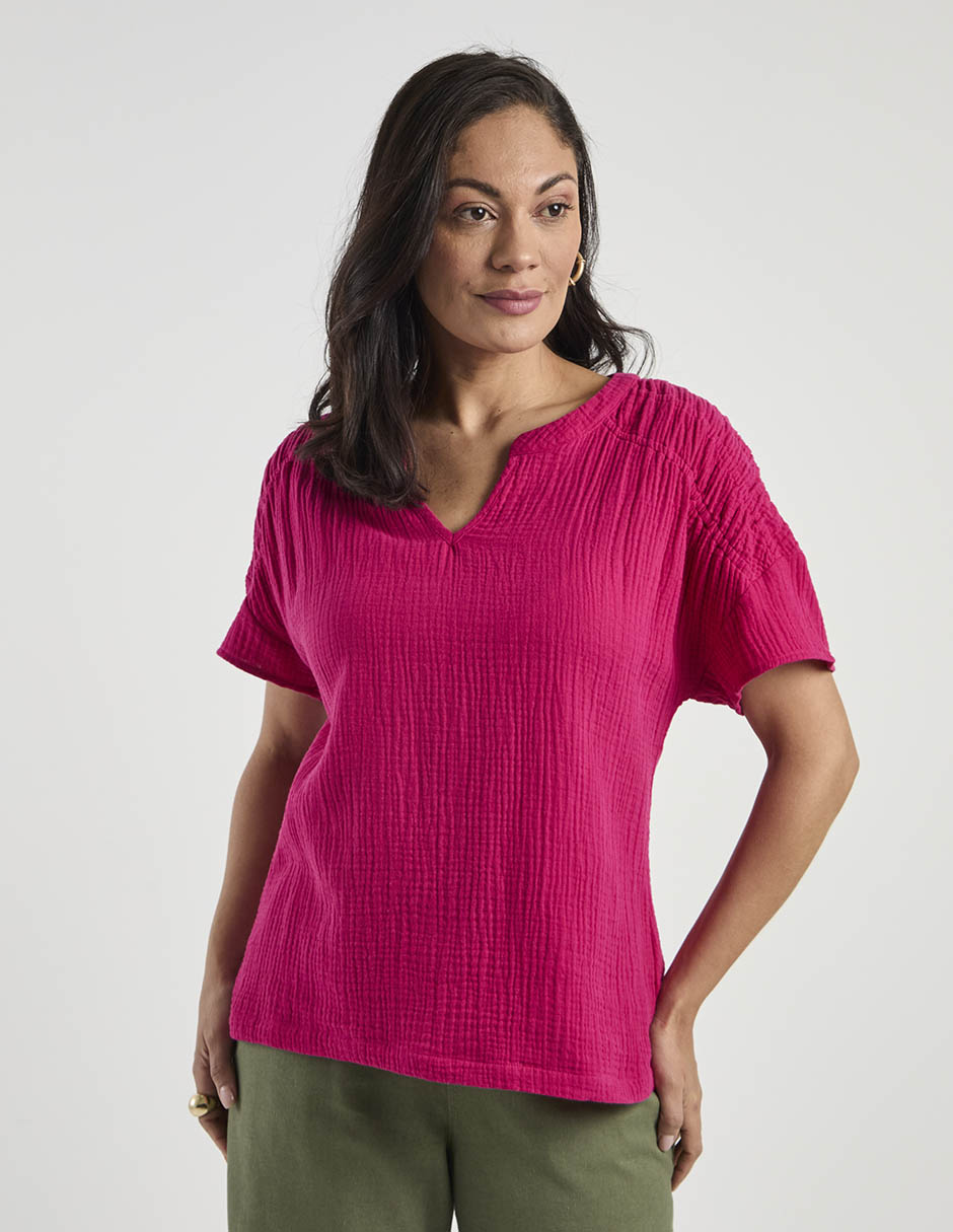 Blusa manga corta para mujer