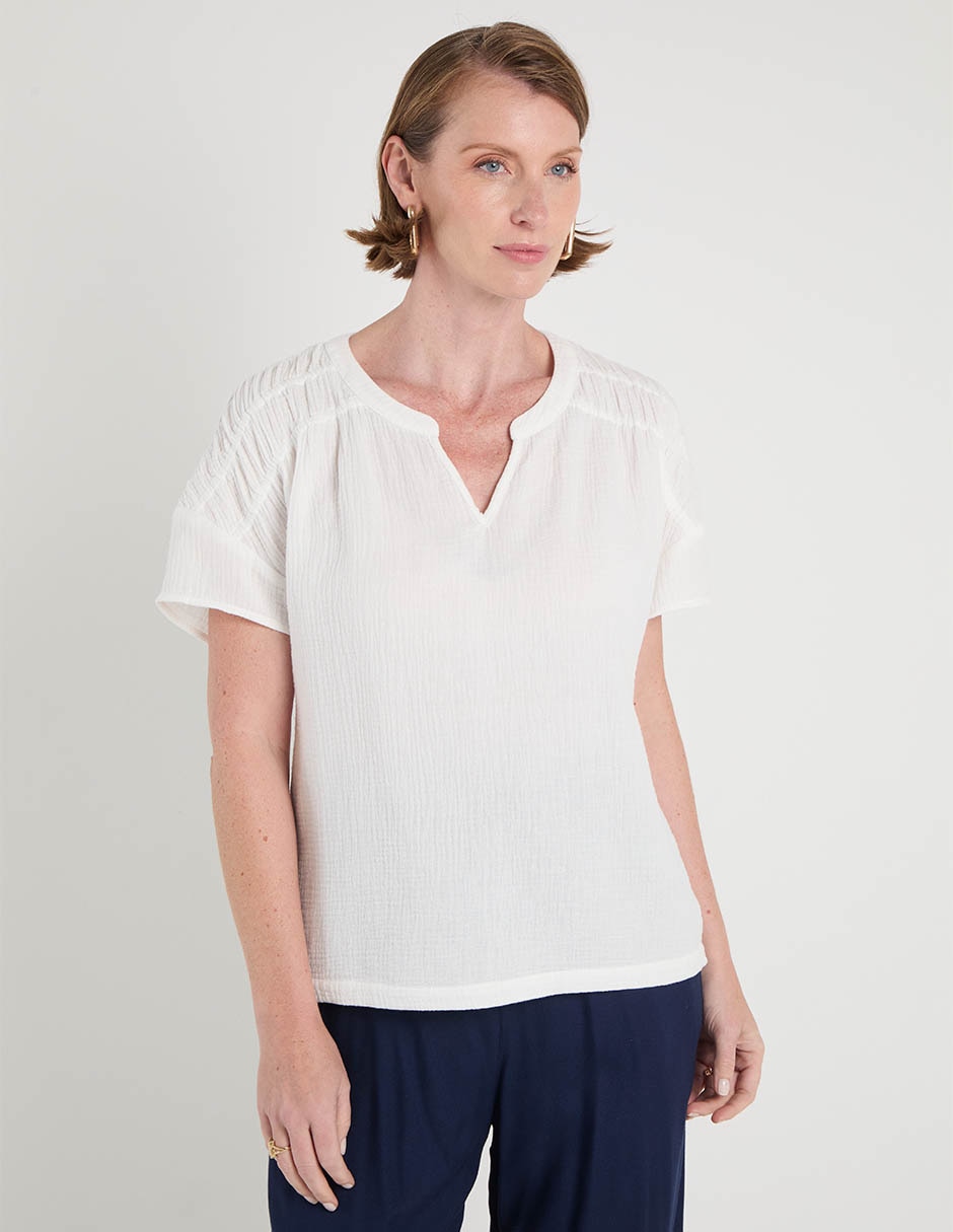 Blusa manga corta para mujer