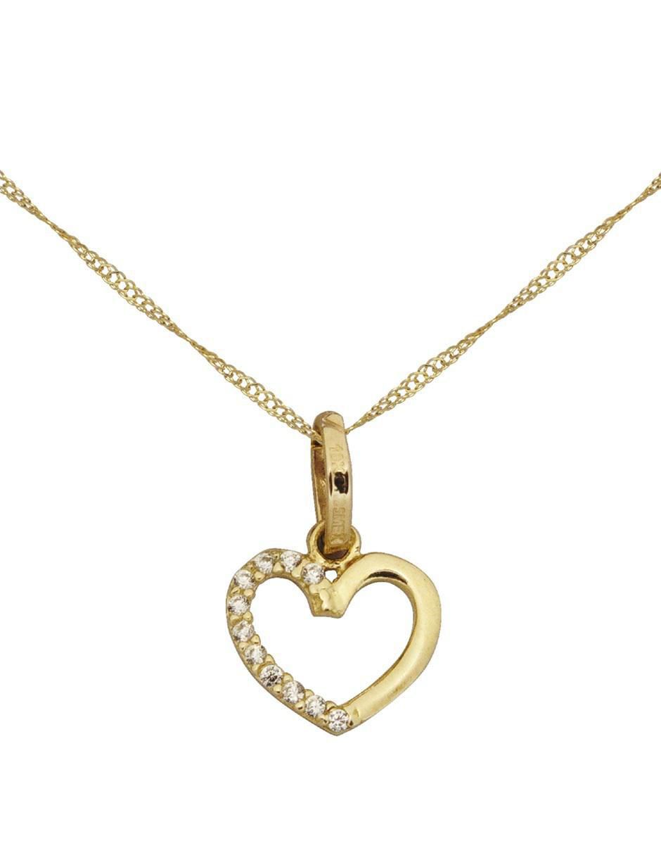 Collar de corazón de oro 14 K