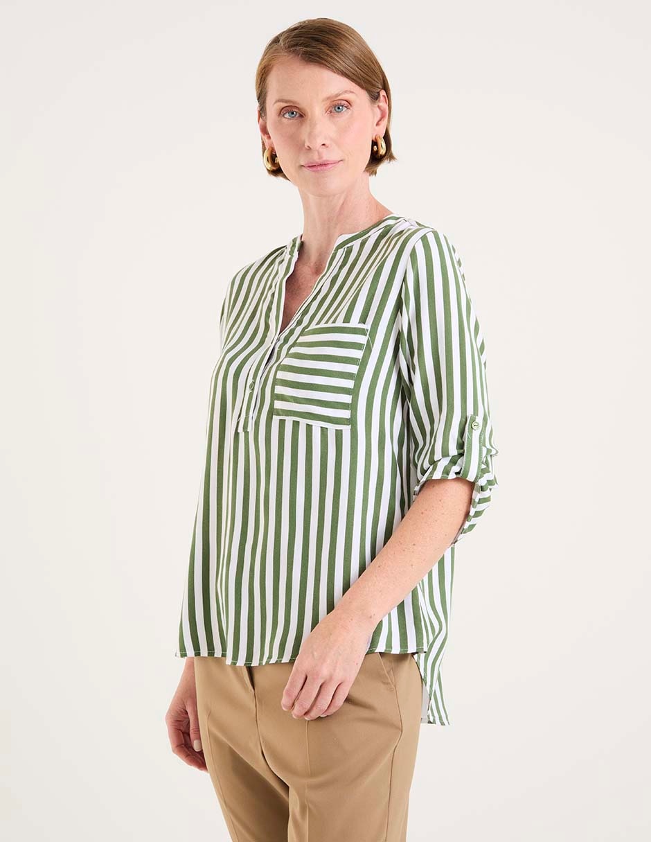 Blusa manga 3/4 para mujer Blusa manga 3/4 para mujer