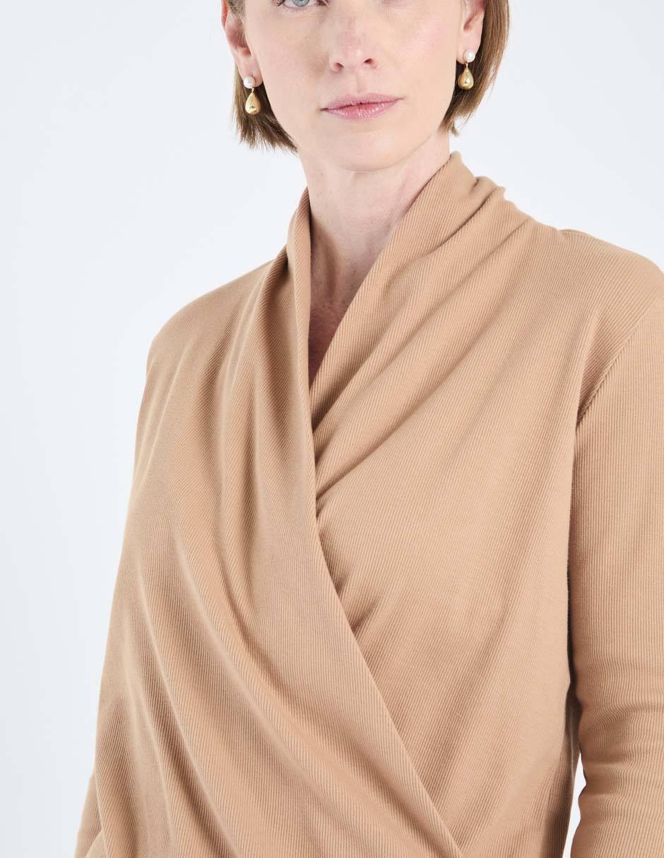 Suéter cuello cruzado para mujer 4