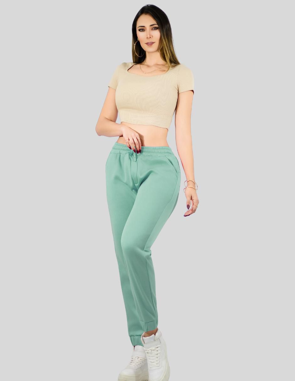 Pants regular con agujeta para mujer 2