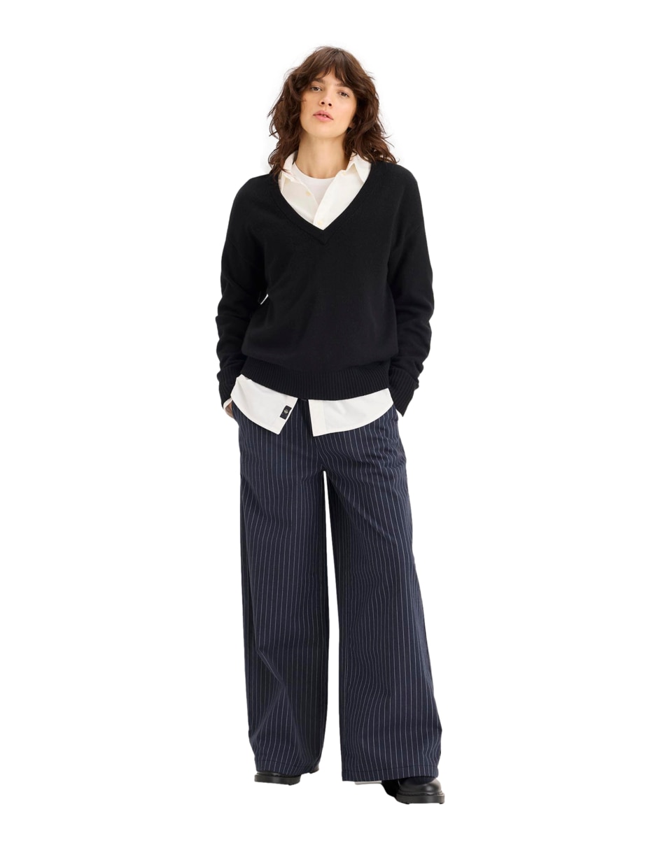 Pantalón plisado amplio para mujer 4