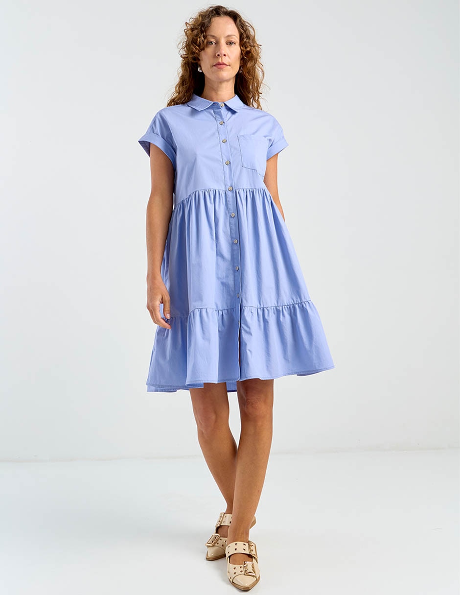 VESTIDO LIEB LBB2605-0, CH, AZUL MEDIO