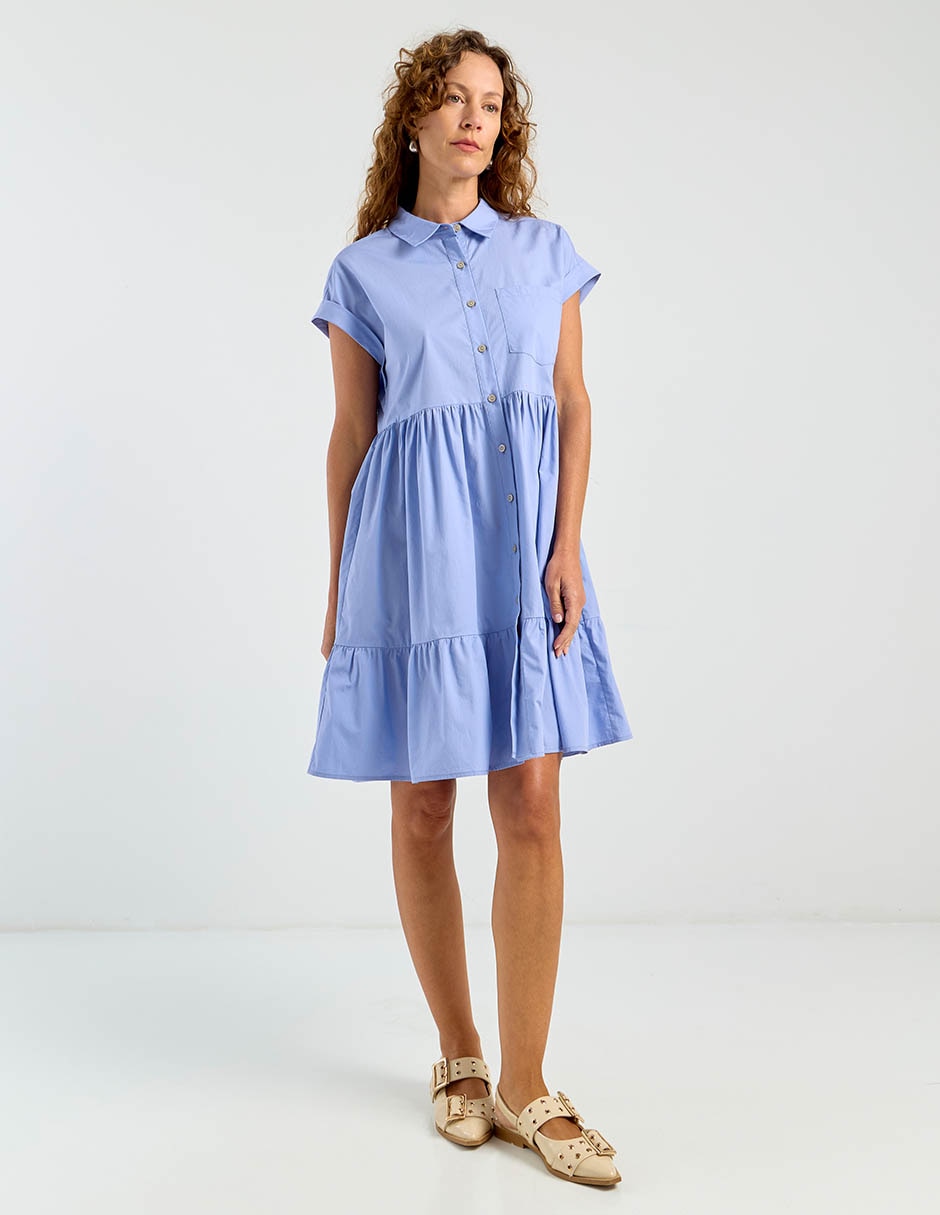 VESTIDO LIEB LBB2605-0, CH, AZUL MEDIO