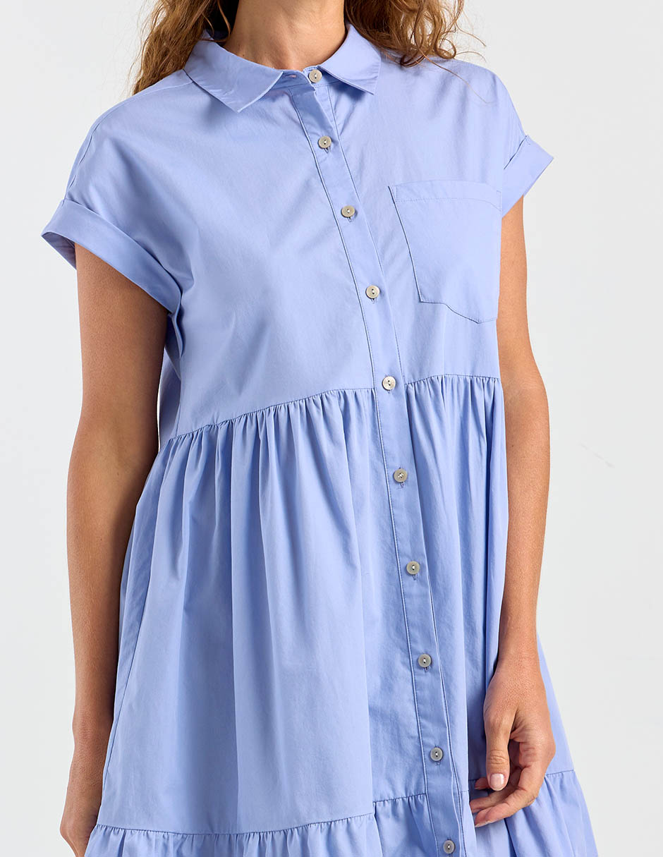 VESTIDO LIEB LBB2605-0, CH, AZUL MEDIO
