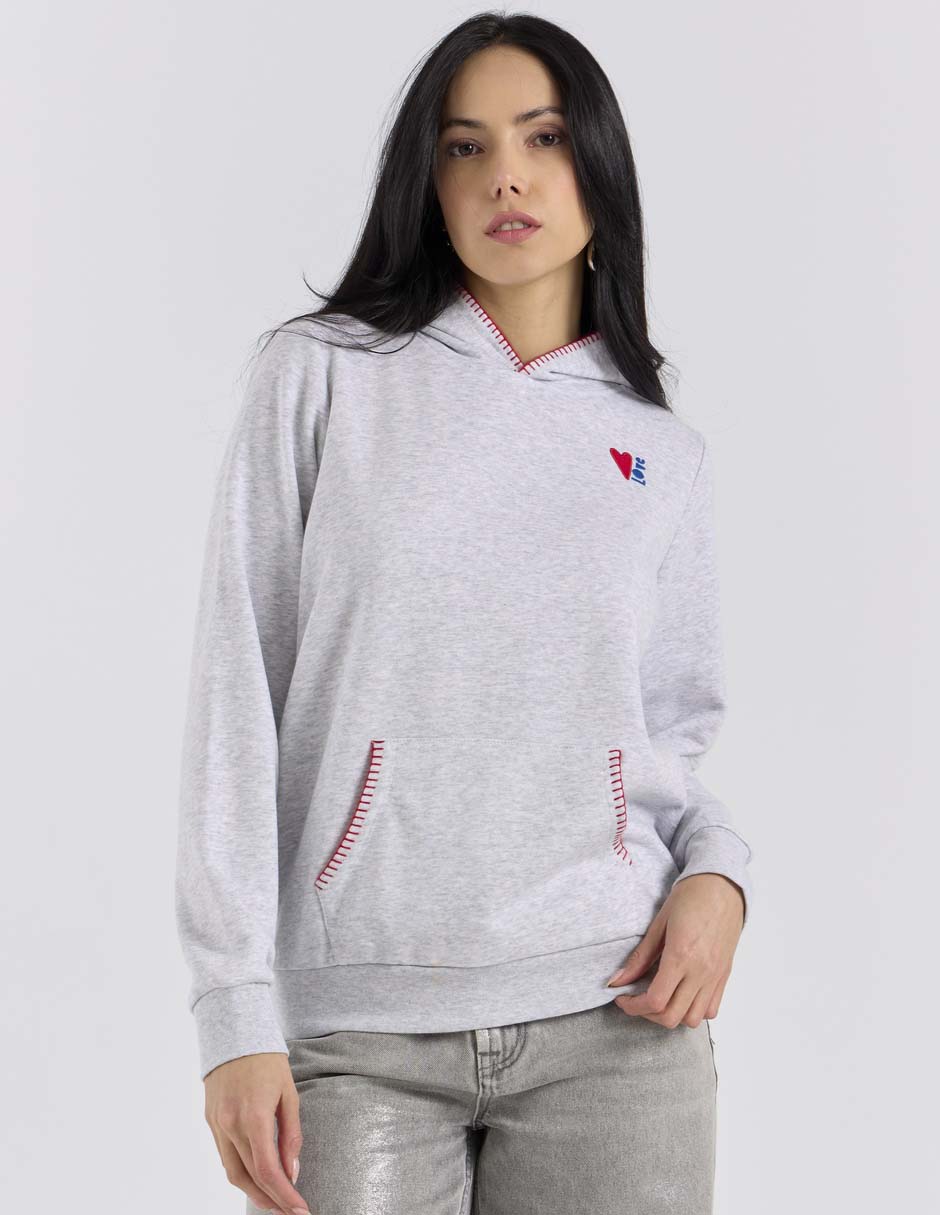 Sudadera con capucha y bolsa para mujer