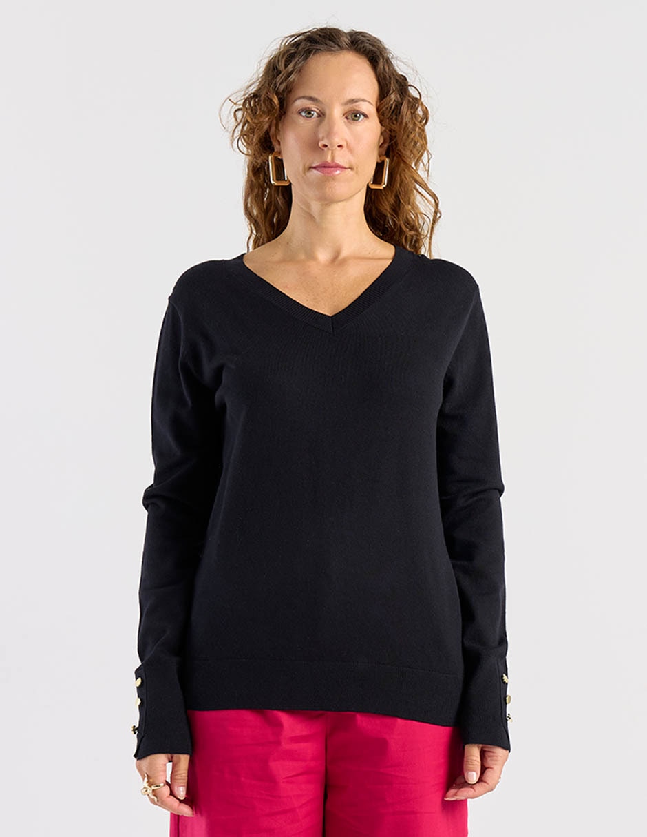 Suéter cuello V para mujer 7