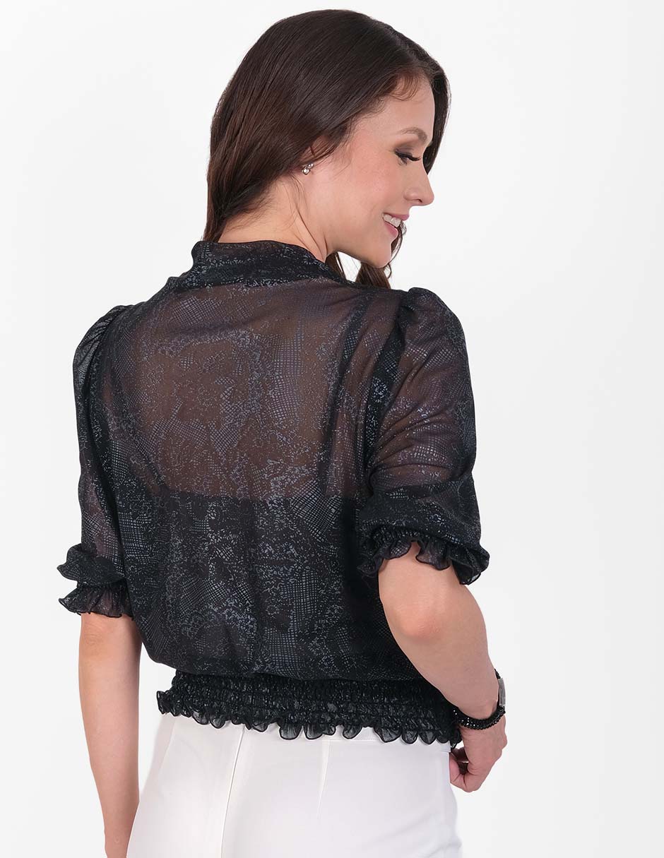 Blusa manga al codo para mujer 4