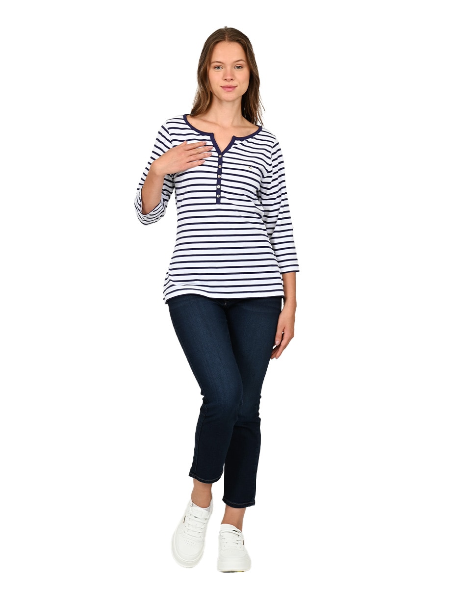 PLAYERA FERRIONI M2774, G, AZUL MARINO