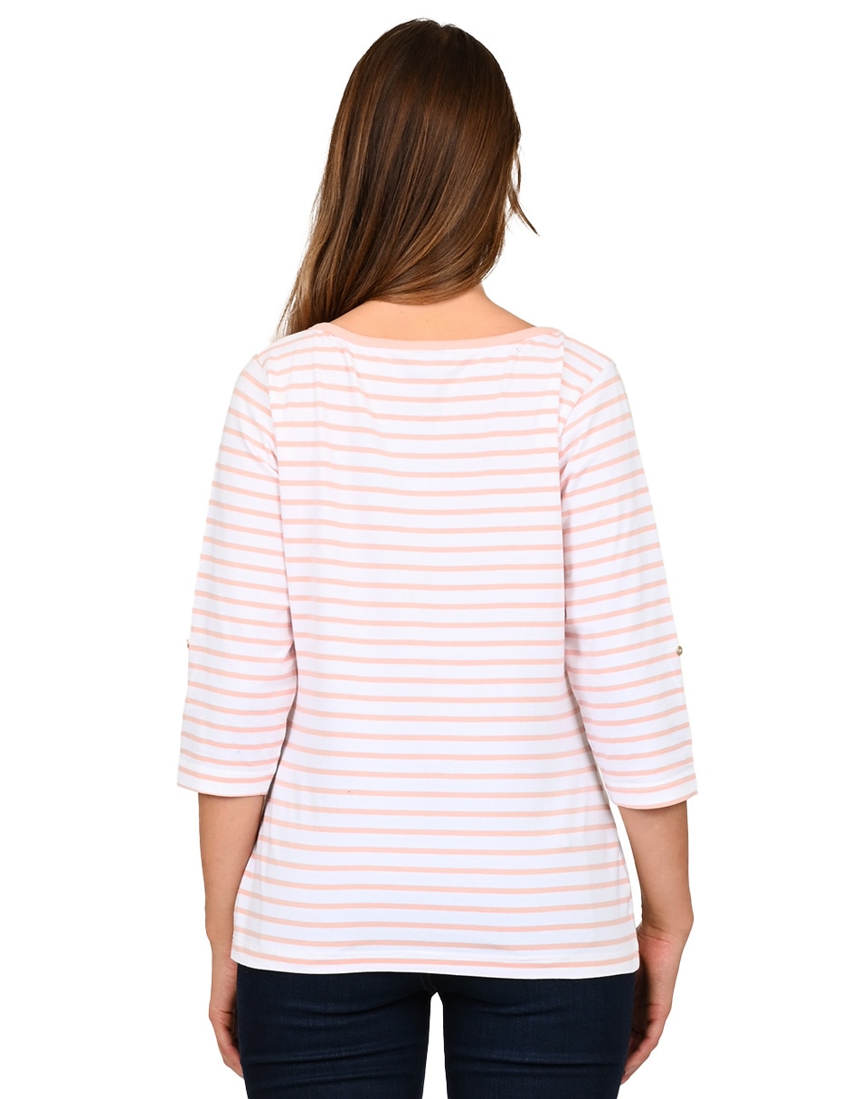 Playera manga 3/4 Lorela cuello V para mujer 3