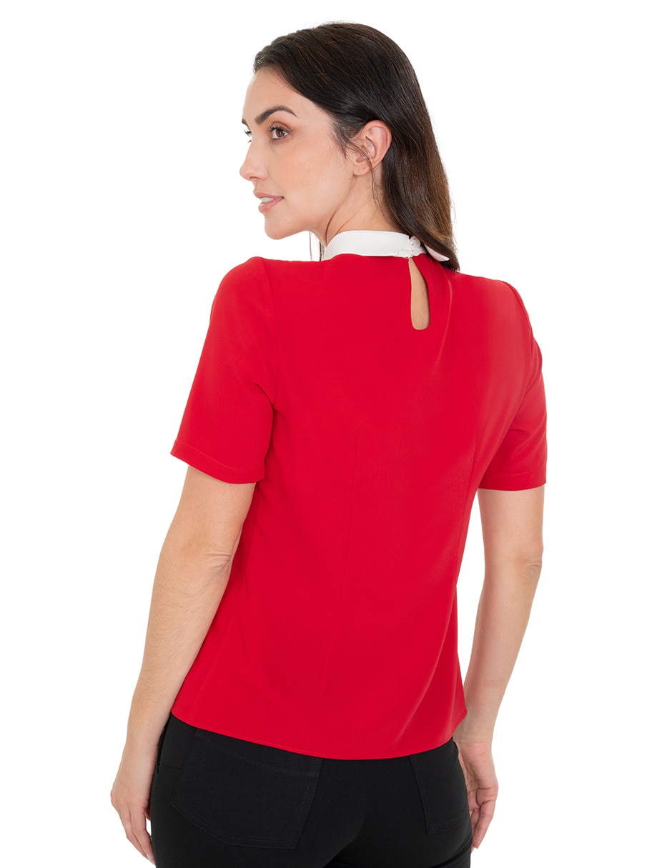Blusa camisera manga corta para mujer 3