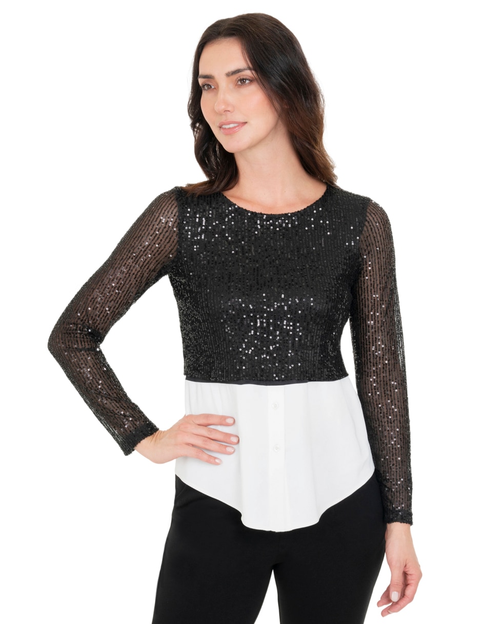 Blusa manga larga para mujer