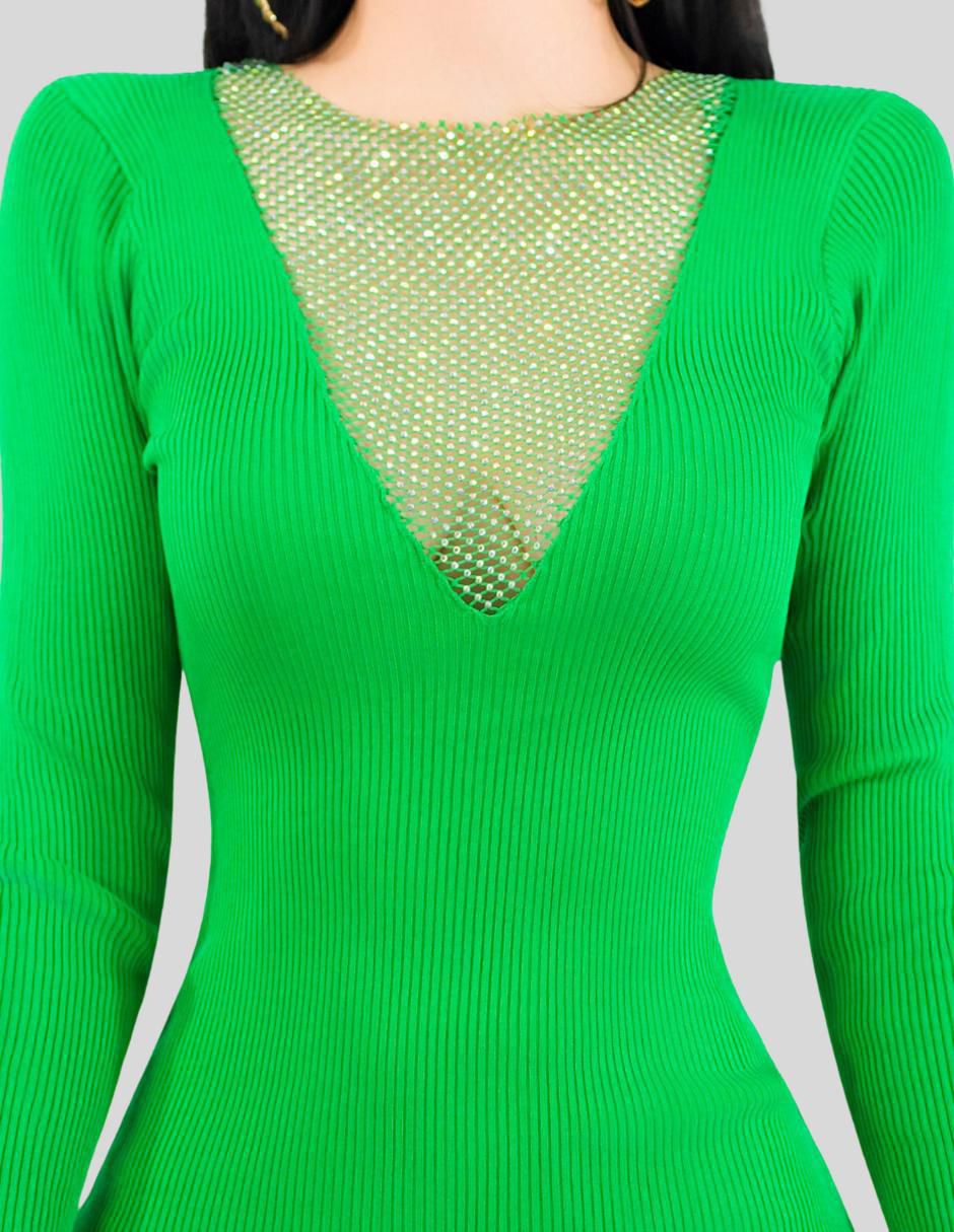 Vestido corto de fiesta escote V