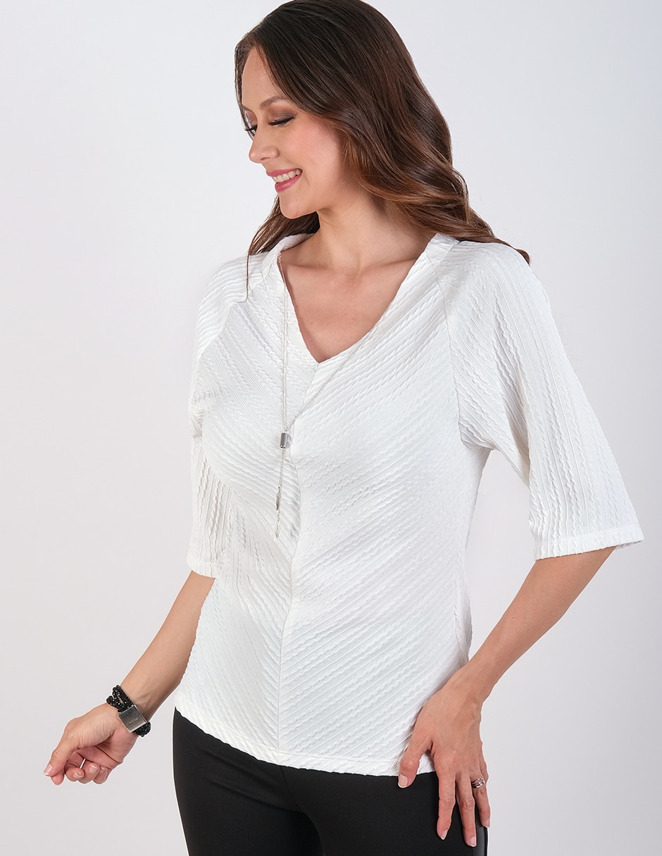 Blusa manga al codo para mujer 3