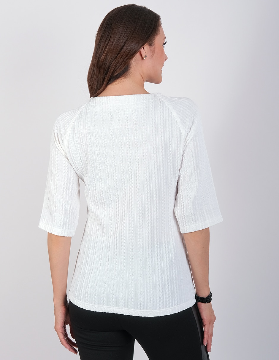 Blusa manga al codo para mujer 4