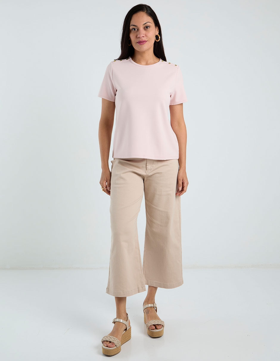 Playera manga corta cuello redondo para mujer 3