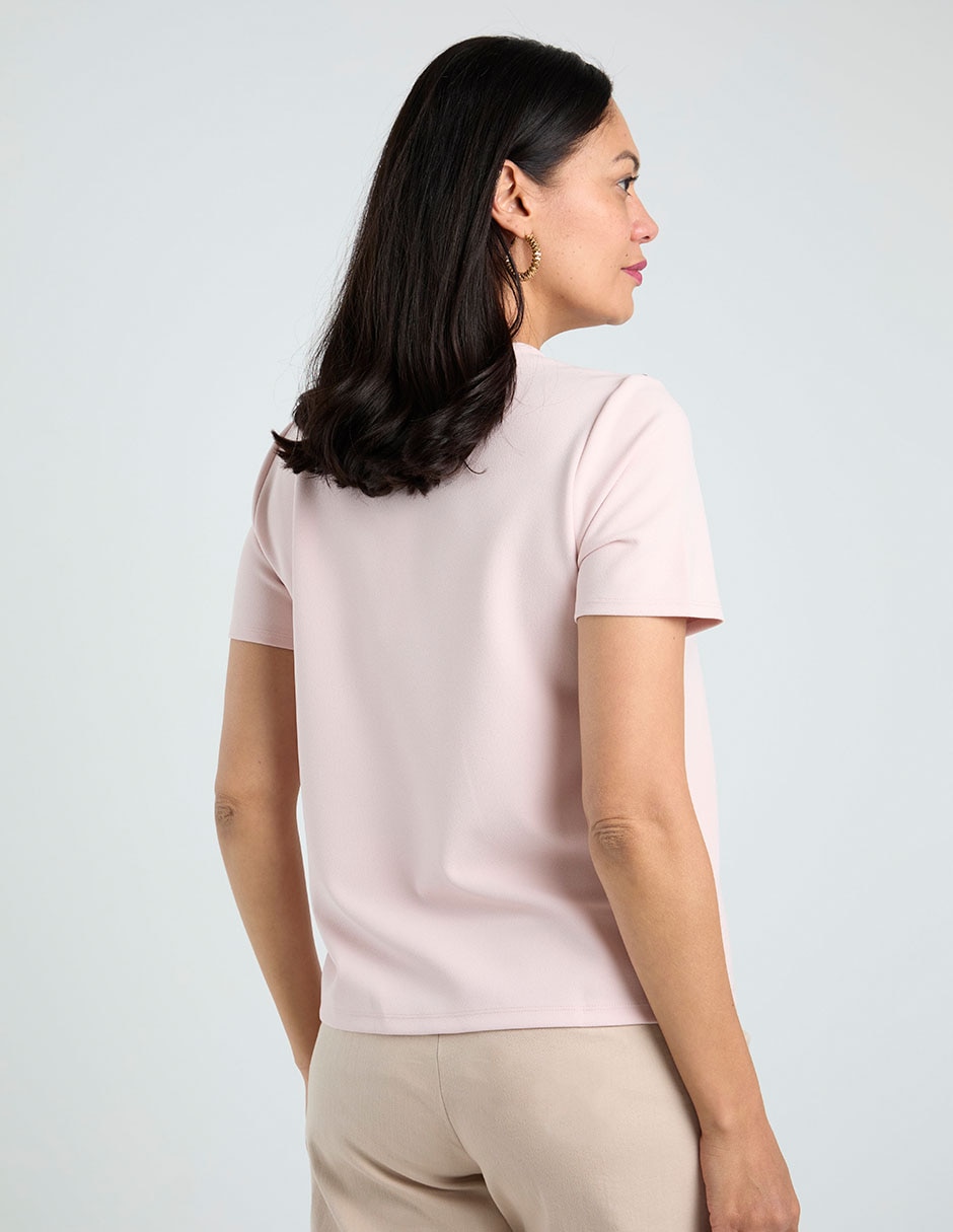 Playera manga corta cuello redondo para mujer 6
