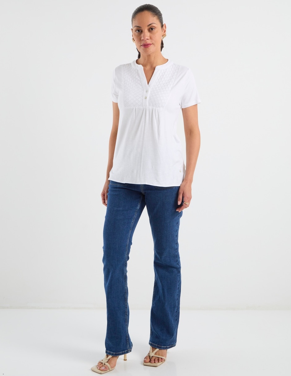 Jeans straight a la cintura para mujer 2
