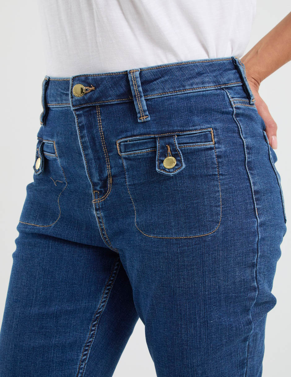 Jeans straight a la cintura para mujer 5