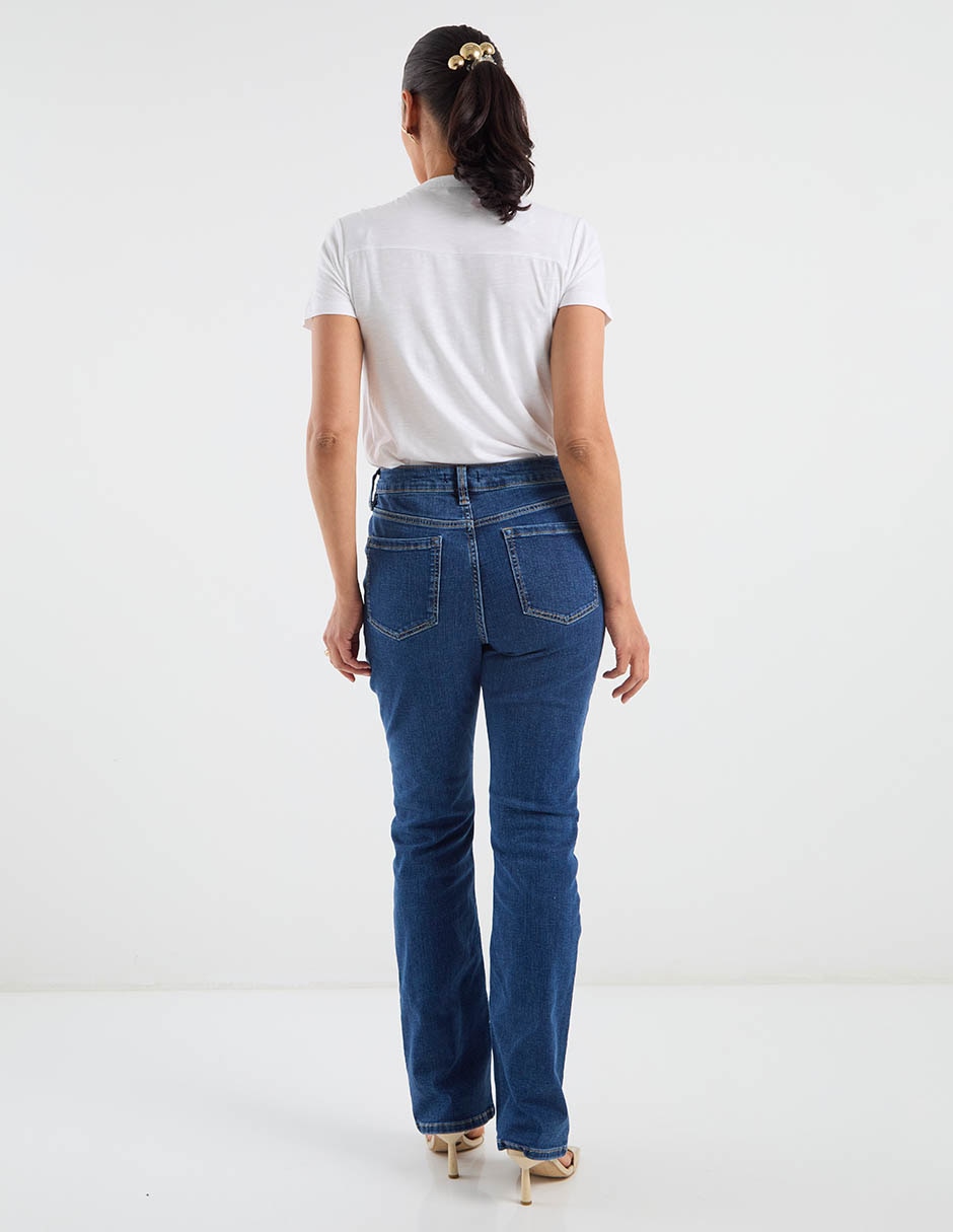 Jeans straight a la cintura para mujer 7