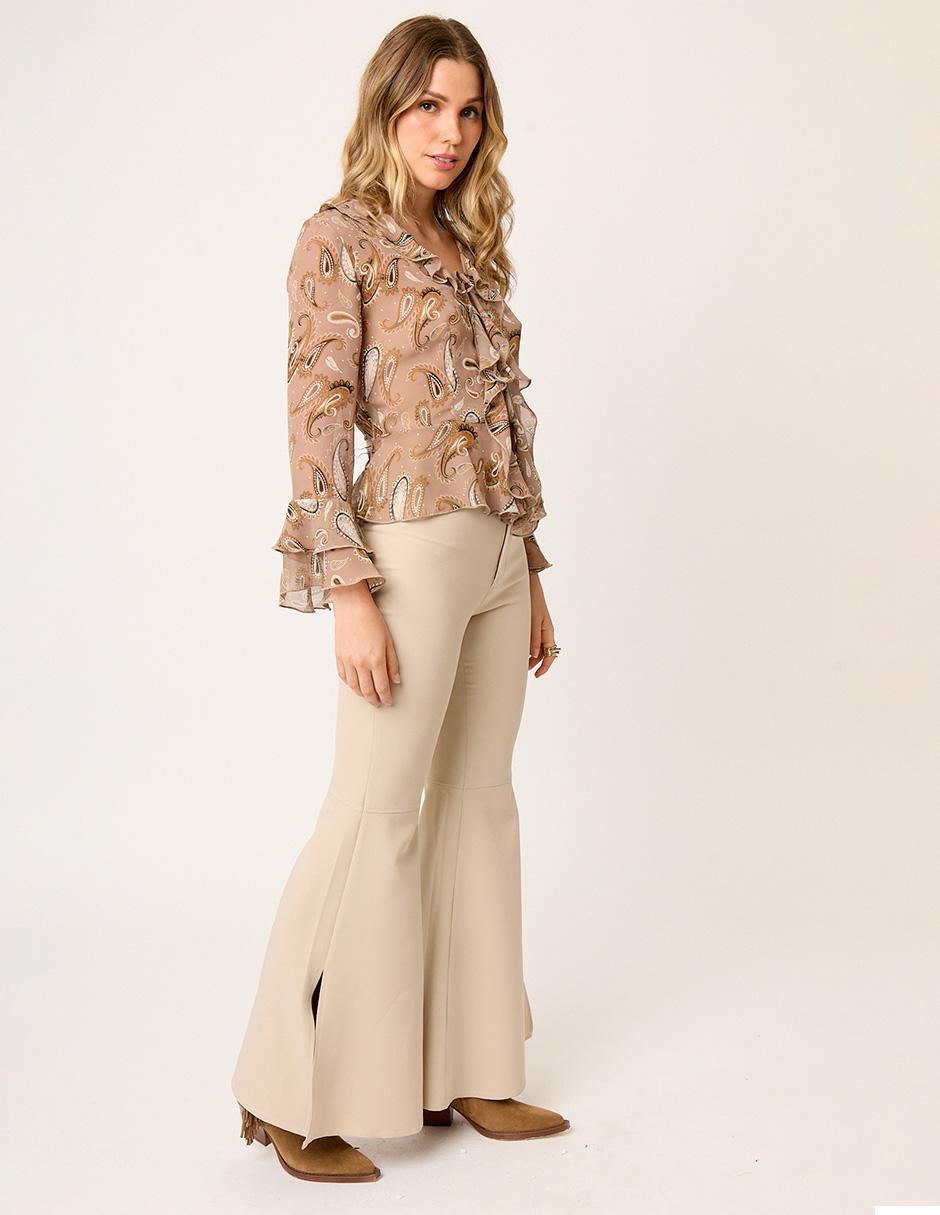 Pantalón flare amplio para mujer 3
