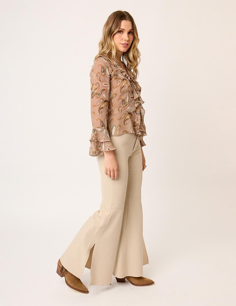Pantalón flare amplio para mujer 4