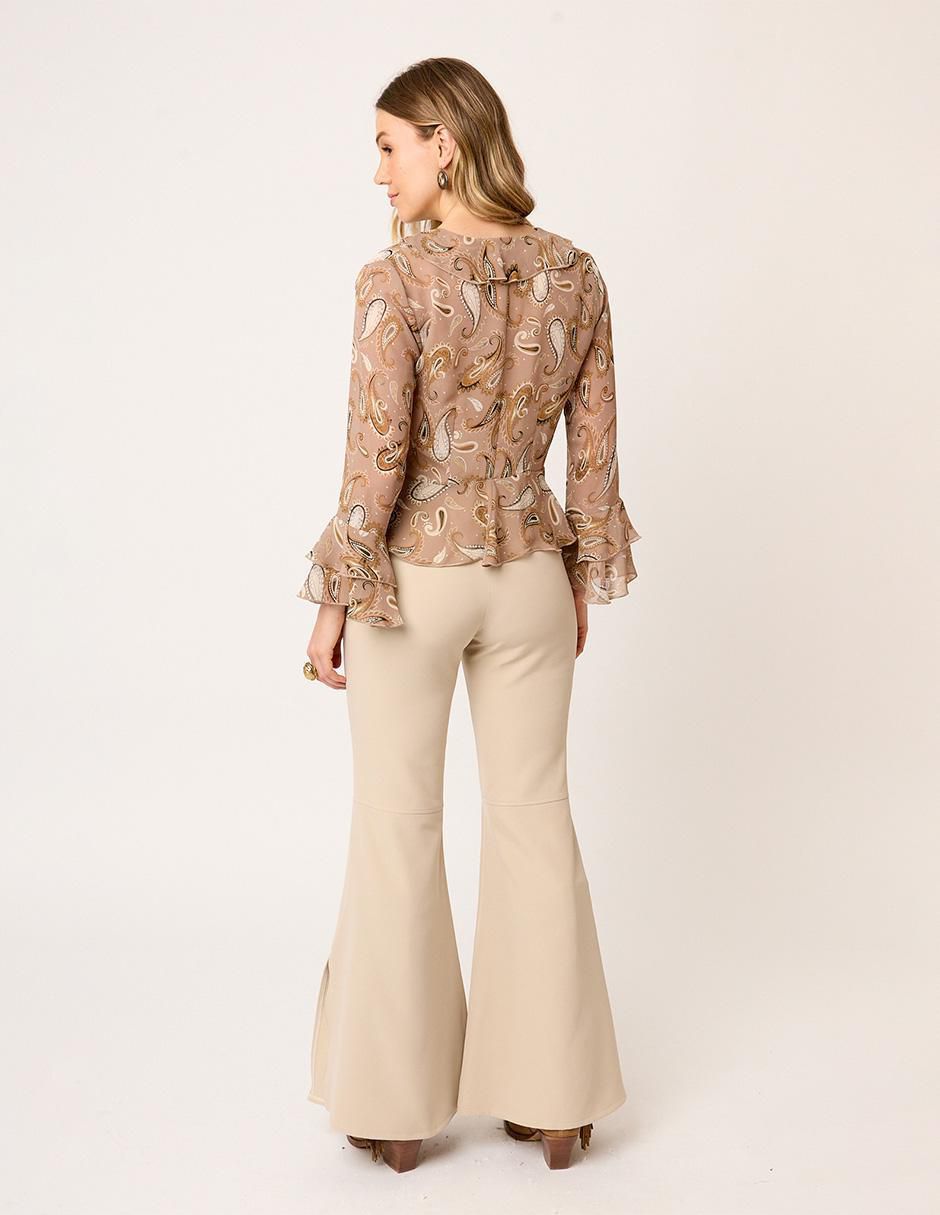 Pantalón flare amplio para mujer 6