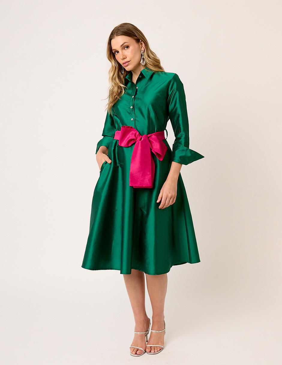 Vestido midi formal Eugenia para mujer 2