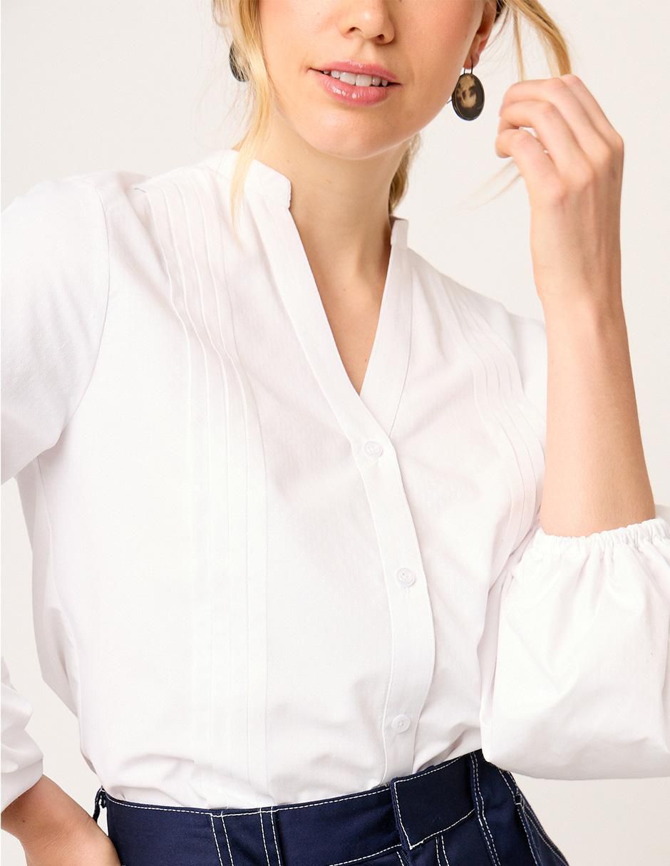 Blusa camisera manga larga para mujer 3