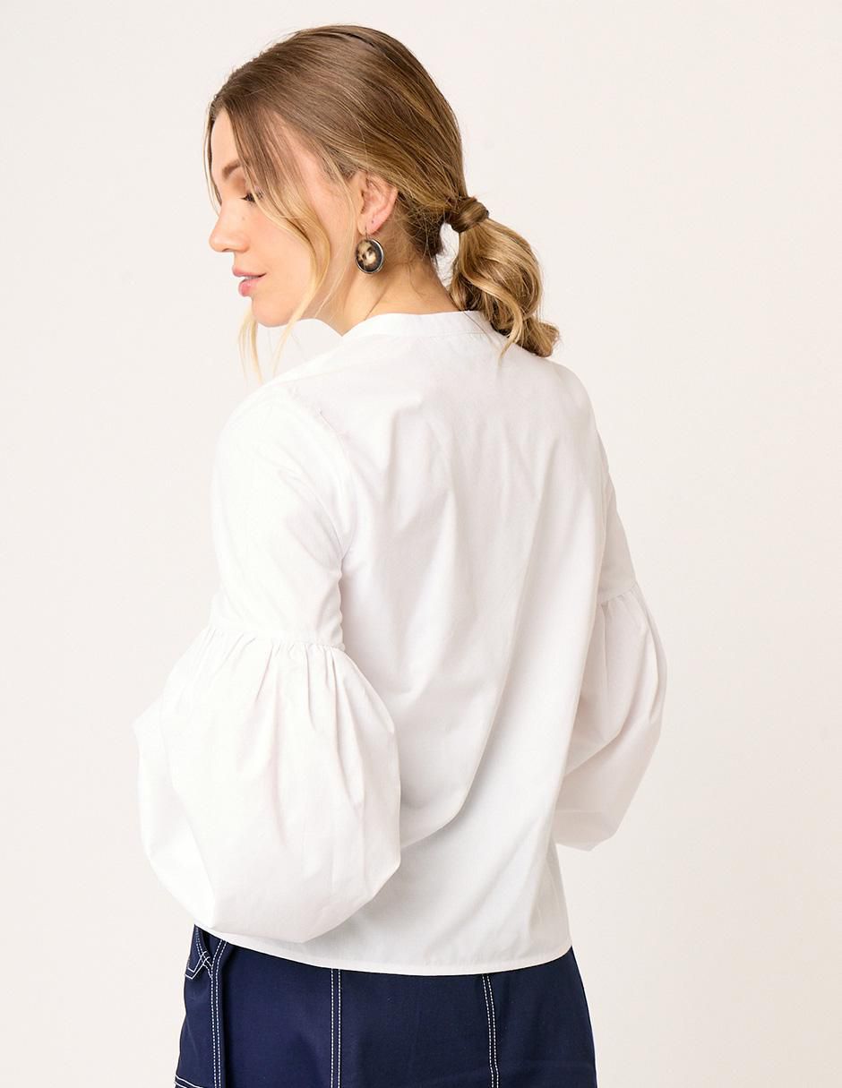 Blusa camisera manga larga para mujer 4