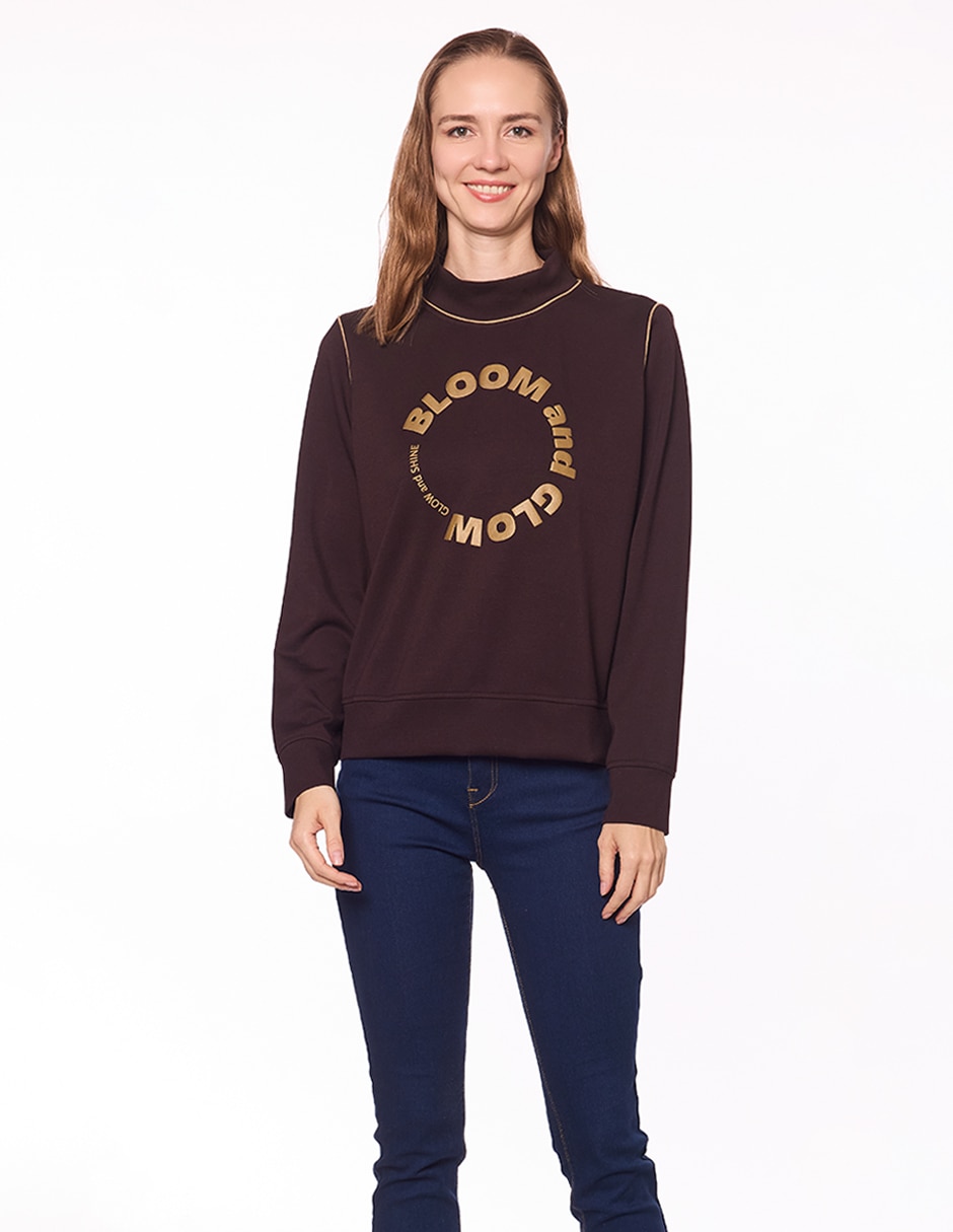 Sudadera con grabado para mujer
