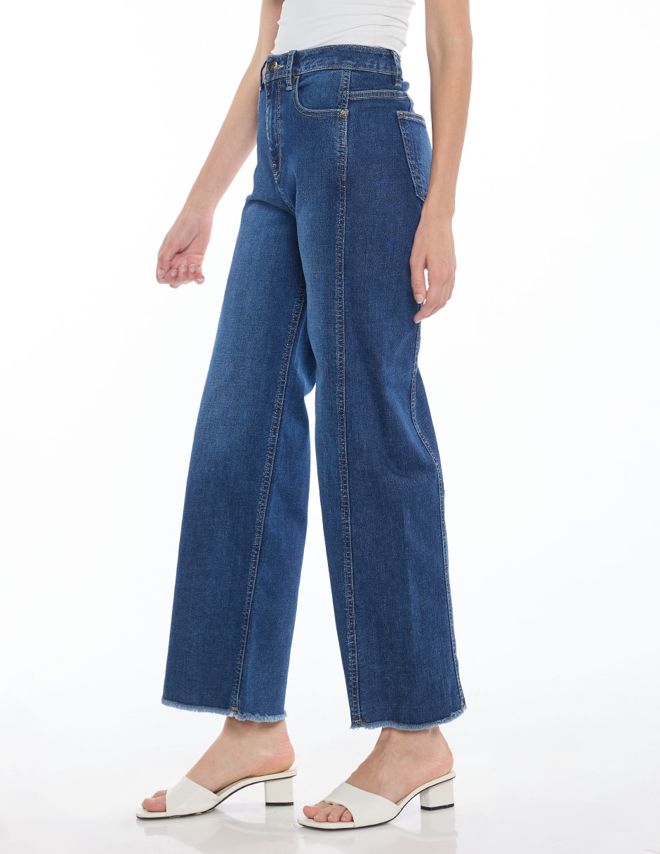 Jeans straight Denim corte cintura para mujer 3