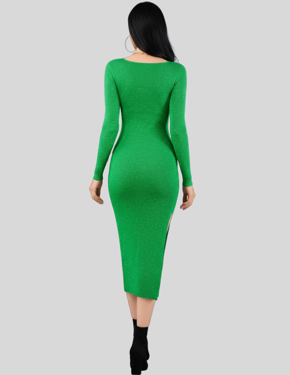 Vestido midi de fiesta escote medio 3