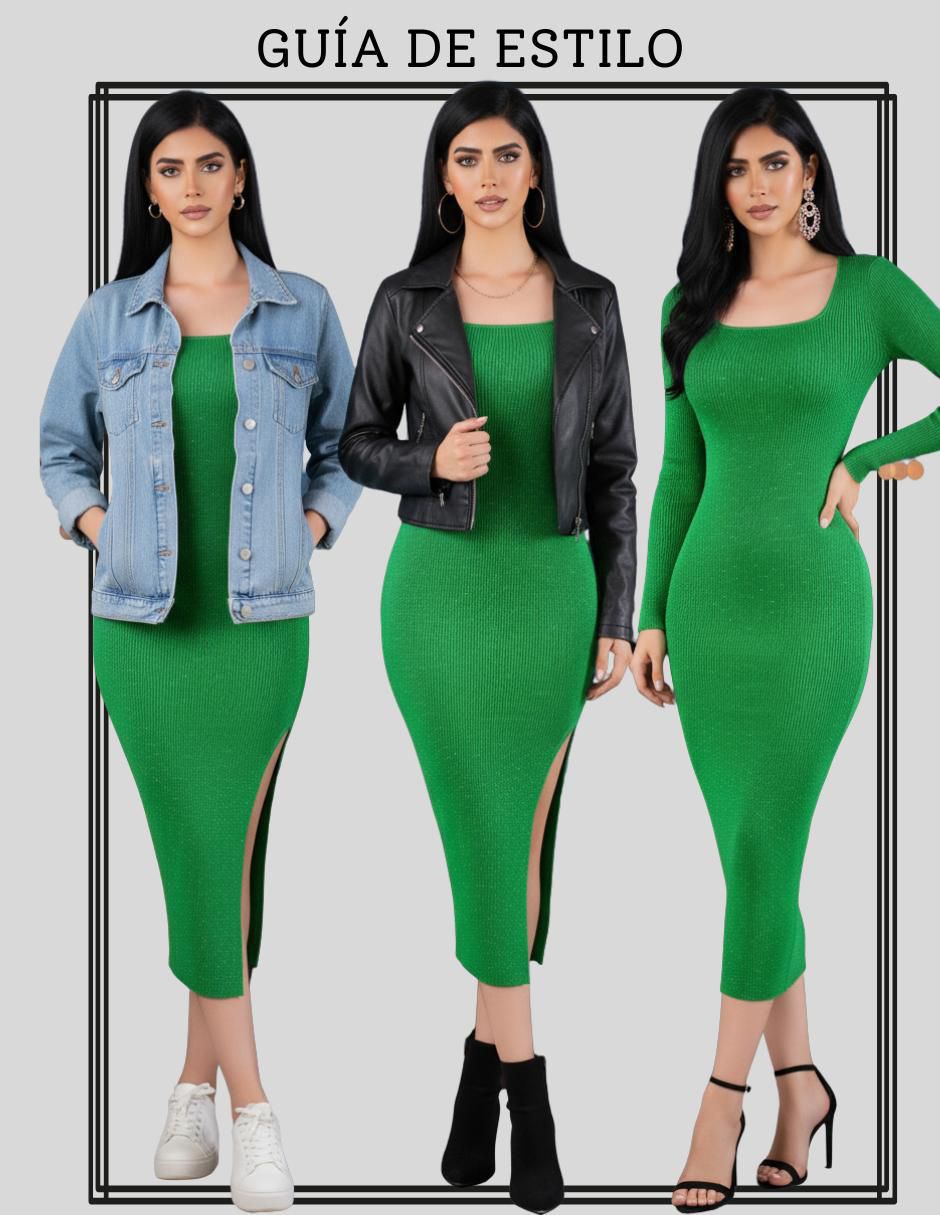 Vestido midi de fiesta escote medio 6