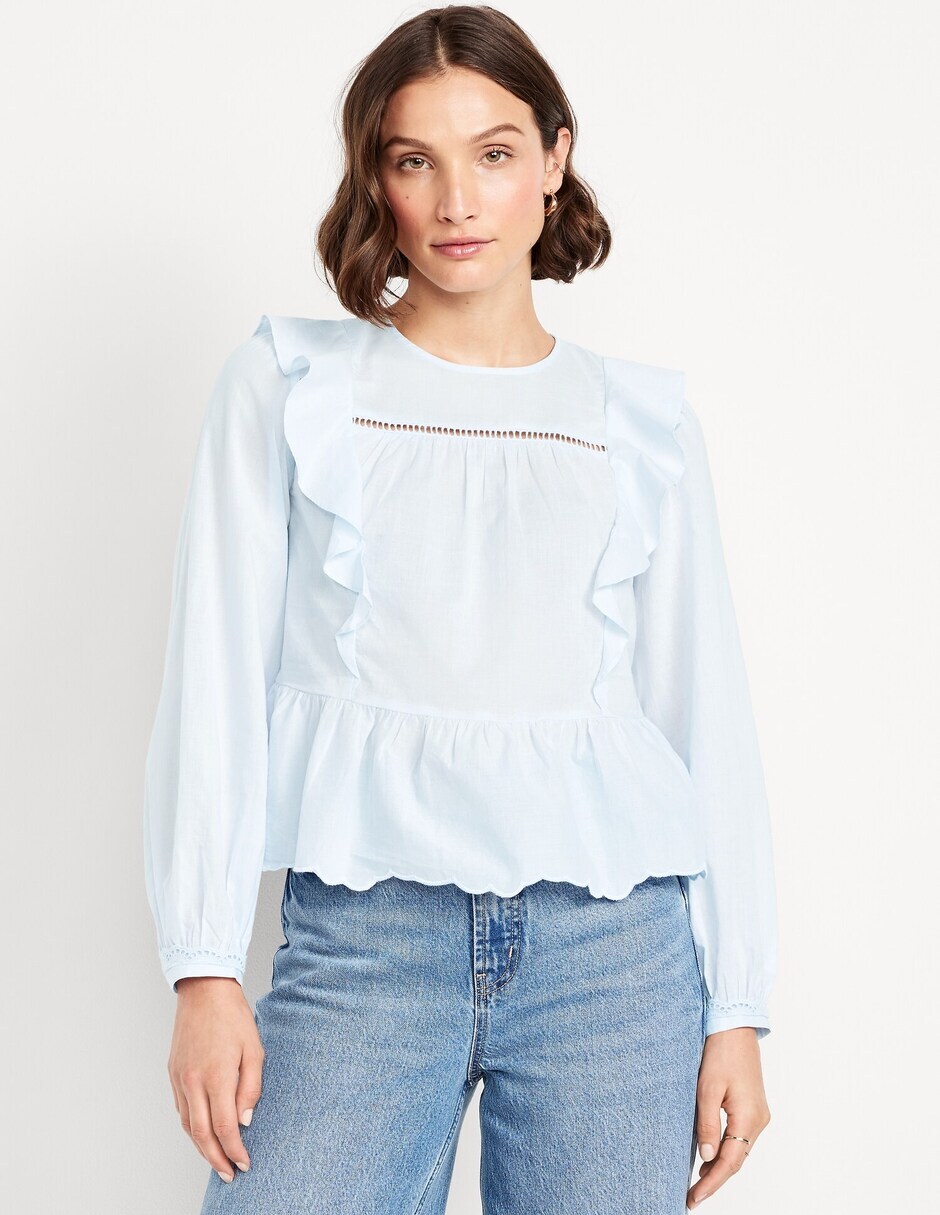 Blusa manga larga para mujer