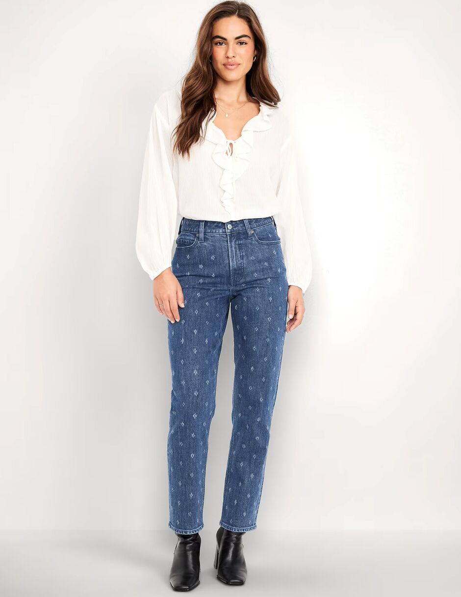 "jeans/jegging/jeans jogger" regular straight 834107-000 "corte" cintura "para mujer" 6