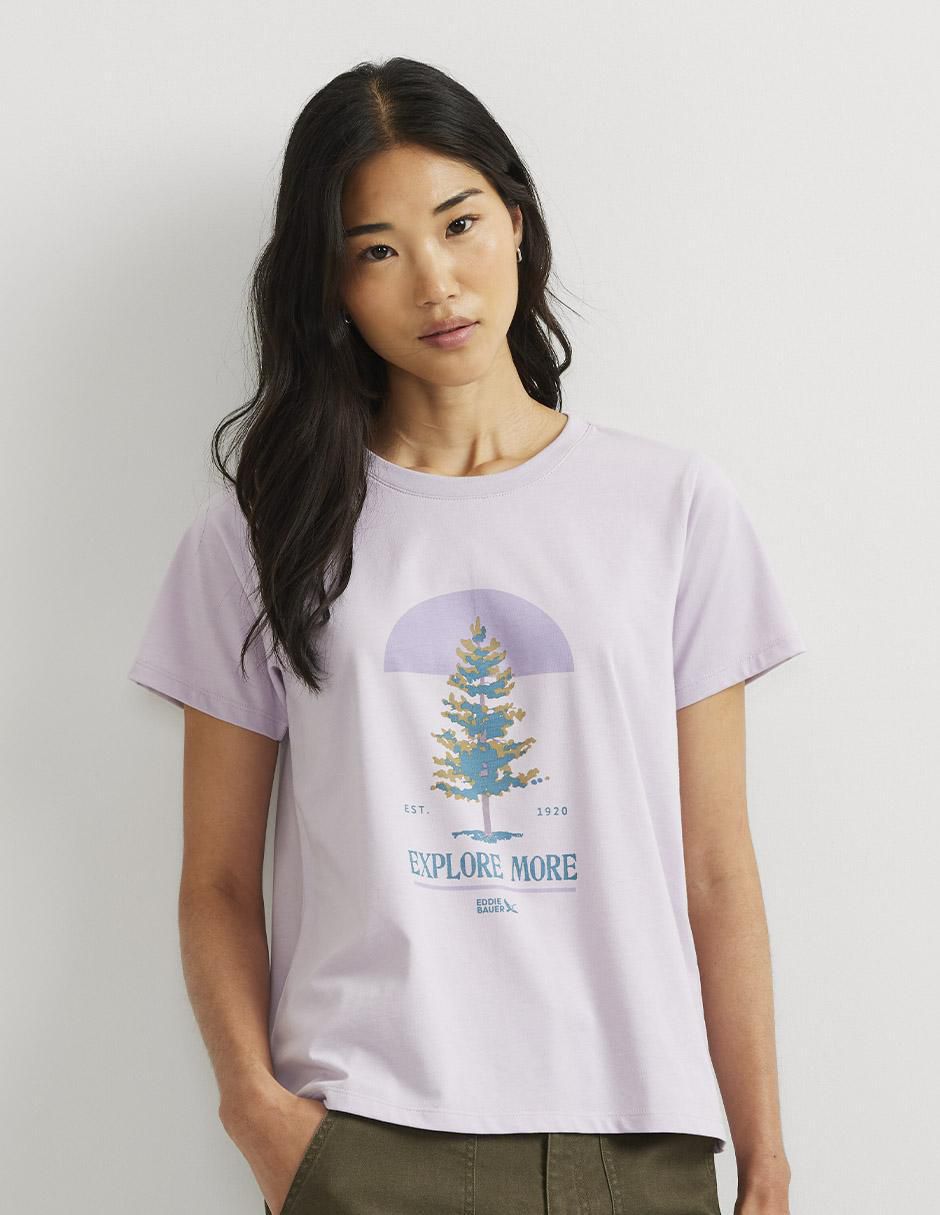 Playera manga corta cuello redondo para mujer